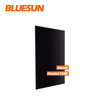 China 650w 630w 600w Dual 210mmx210mm Mono Glass Solar Panel Double Sided Solar Panel Power Generation for sale