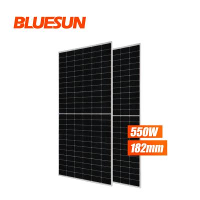 China Bluesun A Class 10BB 550w Solar Panel 182mm Solar Cell High Efficiency On Grid Off Grid Solar System 182mmx182mm for sale