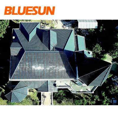 China Bluesun Gray Black Roof Tile Solar PV Panel Brackets Kits For Home Solar Power System 10kw 24w 30w 50w BIPV 700*500*35mm for sale