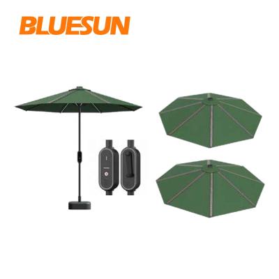 China Large Modern Solar Led Umbrella with Solar Planel for Patio, Garden, Backyard, Deck, Poolside for sale