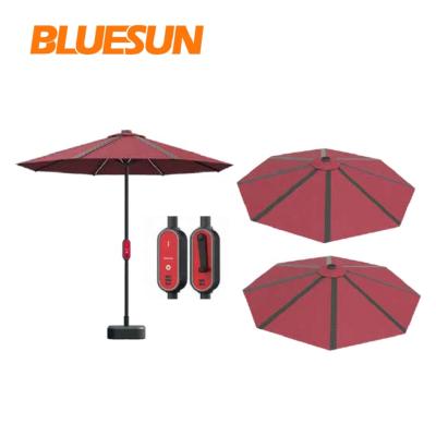 China Best Price Modern Umbrella Beach USB Solar Beach Umbrella With Solar Power Panel For Umbrella for sale