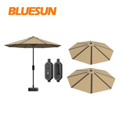 China Modern Garden Parasol Light Outdoor LED Furniture Beach Patio Umbrella 60watt Solar Panel For Led Umbrella for sale