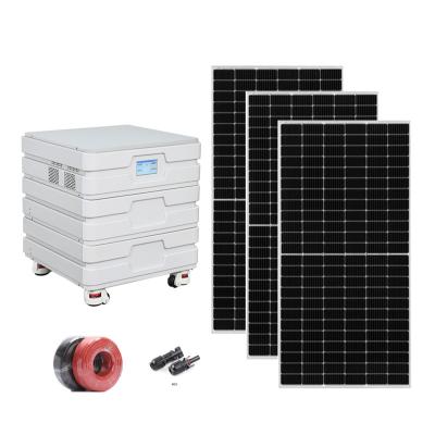 China Home Solar Generator 3.5KW Off Grid AC110V Output Stacked Solar Power System With 6KWh LiFePO4 For Home for sale