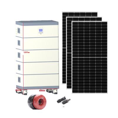 China Home 10KW Stacked Off Grid Energy System LiFePO4 Battery Hybrid Solar Power System For Home for sale