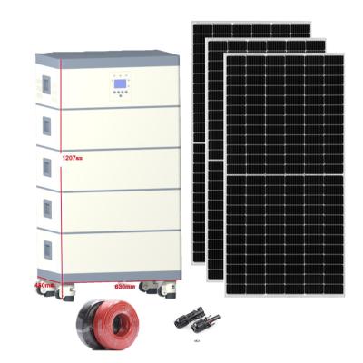 China 5KW Home Stacked System 10KWh LiFePO4 Hybrid Solar Power Battery Solar Generator Off Grid Solar Power System For Home for sale