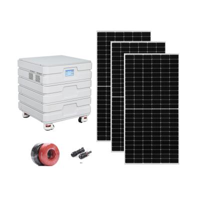 China Home Solar Generator 5KW Off Grid Solar System Stacked Solar Power System With 12KWh LiFePO4 Battery For Home for sale