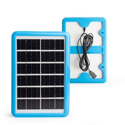 China Outdoor Solar Panel Mini Solar Panel For Phone Portable Camping Emergency 6V8W Small Phone Charging With Usb Cable for sale