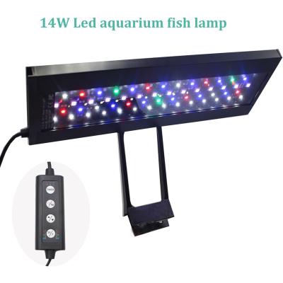 China Programmable led aquarium light 12-18inch auto on timer full spectrum 14w led aquarium light for plant glow aquarium light for sale