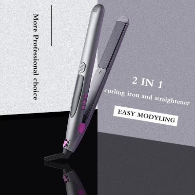 China Safety Professional Salon Hair Straightener Cordless Mini Wave Curling Iron Flast Portable 2 Iron 2 In 1 Straightener for sale