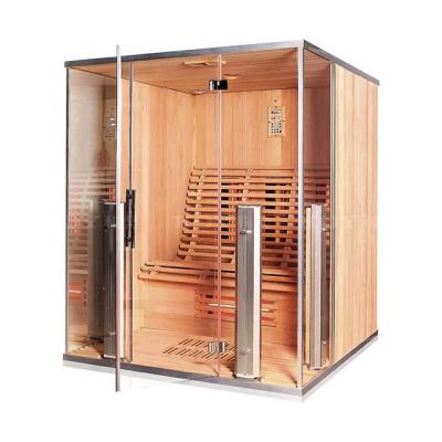 China Computer Control Panel 07-K721 Red Cedar Wood Sauna Far Infrared Cabin for sale