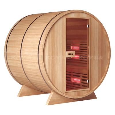 China Wholesale New Style 02-S1 Finnish Sauna Cedar Barrel Modern Wooden Outdoor Sauna Room For 2 -4 Person for sale