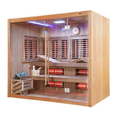 China Newly computer control panel 4-6 person 2X-S5 luxury family sauna room infrared steam sauna cabin for sale