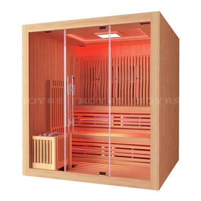 China Computer Control Panel 4-6 Person Luxury Family Sauna Room Infrared Steam Sauna Cabin Newly 01-S7 Cabin for sale