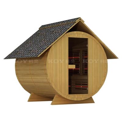 China Factory 01-S1 supply sauna room modern direct outdoor hot garden sauna canadian cedar sauna barrel for 2-4person for sale