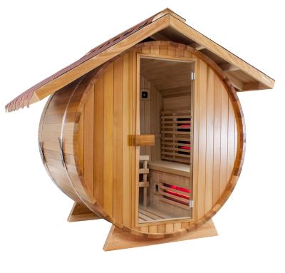 China EU Style Cedar 01-S1 Modern Wooden Garden Sauna Hot Sale Finnish Sauna Barrel for sale