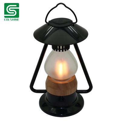 China Retro Adventuridge Black LED Camping Rechargeable Lantern With USB Powerbank Table Lamp for sale