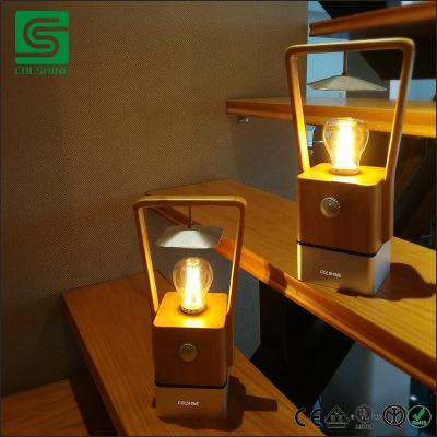 China Screw Colshine Vintage Decorative Bamboo Table Light With Power Bank for sale