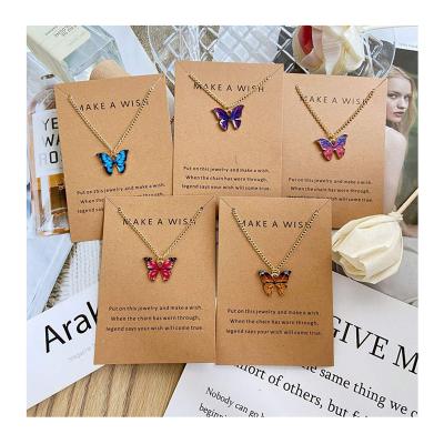 China High Quality Butterfly Chain Pendant Necklaces Alloy Jewelry Gift Choker Fashion Butterfly Bohemian Necklace For Women for sale