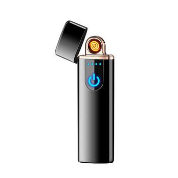 China New Style Fingerprint Sensor USB Fingerprint Sensor Arc Dual Igniter USB Charging Igniter,Electronic Igniter,Electric Dual Igniter Cigarette Lighter Wholesale bow for sale