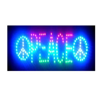 China Applicable to all medium and high-end restaurants shop window PEACE light up RGB logo led panel light led advertising screen electronic sign for sale