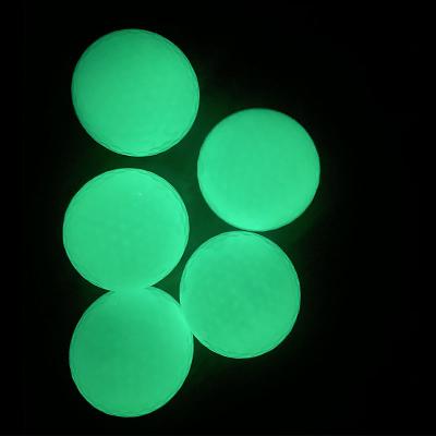 China Golf Match Or Practice Wholesale Fluorescent Luminous 2 Layer Practice Golf Ball For Night for sale