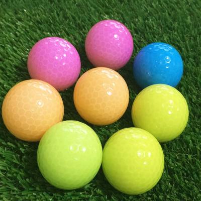 China Golf course for practice tournament wholesale transparent surlyn shiny green half cover 2 piece golf ball for sale