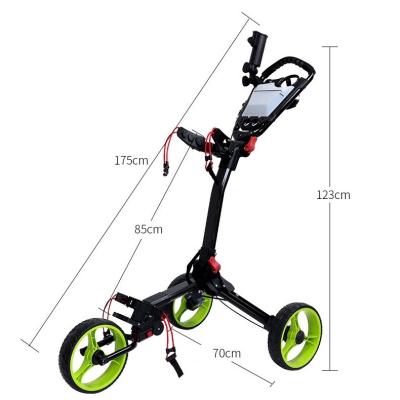 China 2021 Golf Equipment Fast Foldable Electric 3 Wheel Golf Trolley Cart Wholesale China Easily Bags Max Silver USB Set Umbrella Cup Accessory ZHE for sale