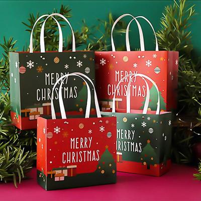 China Recyclable Custom Design Logo Printing Wholesale Eco Friendly Merry Christmas Gift Bags Paper for sale