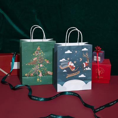 China Logo Waterproof Laser Christmas Gift Custom Reusable Recyclable Bags Bulk for sale