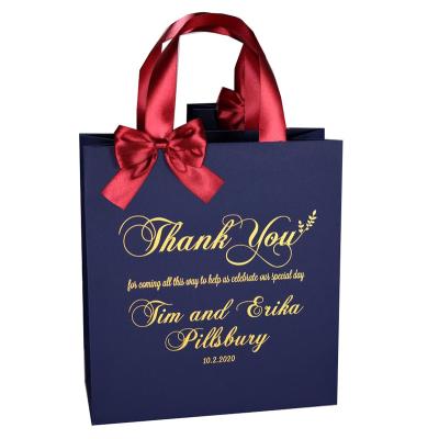 China Recyclable Top Selling Fashion Gift Packaging Personalized Wedding Gift Thank You Paper Bag for sale