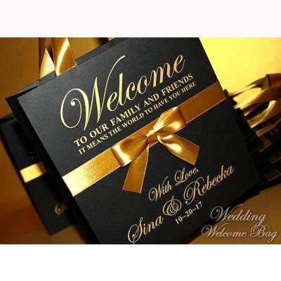 China Eaby Hot Sale Manufacturer High Quality Glitter Recyclable Wedding Gift Bags For Guest Favor Gold for sale