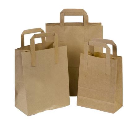 China Hot Sales Eco - Friendly Recyclable Strong Recycle Kraft Paper Shopping Bags With Logos for sale