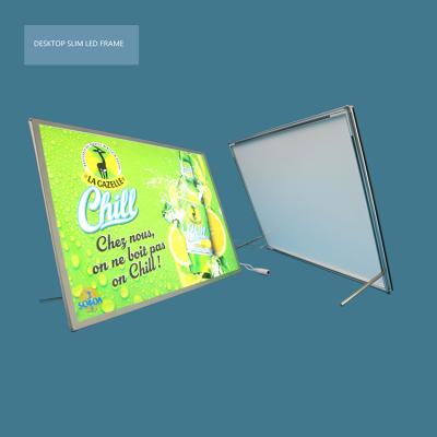 China Poster Easily Changed And Fixed Commercial Square Tempered Glass 9MM Slim Photo Frame Led Light Box for sale