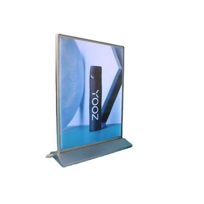 China Double Sides Shopping Mall Restaurant Display A4 Signage Desk Hanging Double Sides Led Menu Board for sale