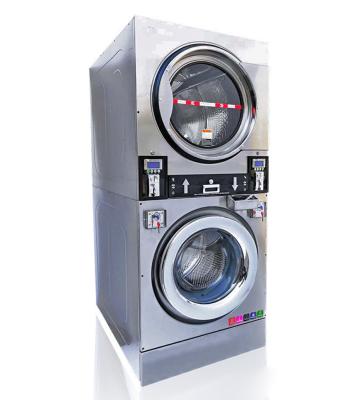 China Critical cleaning / 15kg 20kg residue free hard stacked washing machine for self service laundry for sale