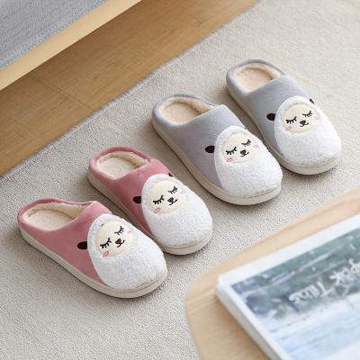 China Rabbit Breathable Colorful Animal House Anti-skid Cloth Fashion Trend Cotton Women Indoor Slippers for sale