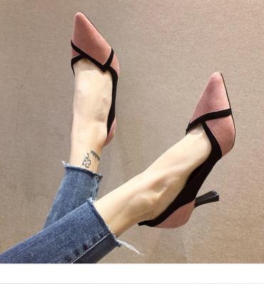 China 2021 New Ladies Domestic Pink Simple High-heeled Soft Sole High Quality Bride Shoes Single Toe Slip On 8cm Women's High Heel Shoes for sale