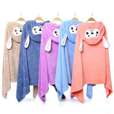 China Quick Absorbing Water Terry Coral Fleece Cloak Bath Towels Absorbent Luxury High Quality Wholesale for sale