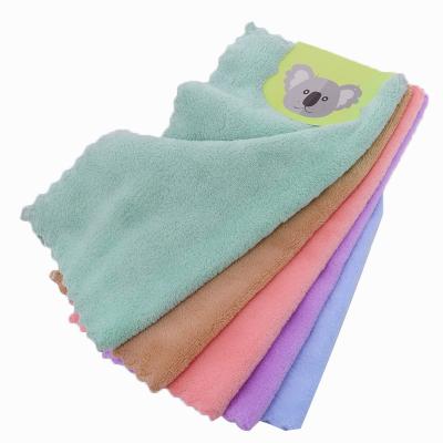 China Wholesale Sustainable Microfiber Square Towel Coral Fleece Kitchen Hand Towel for sale