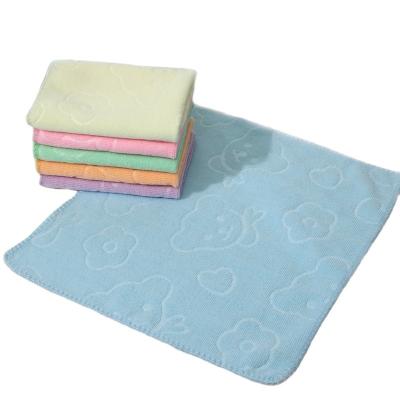 China Microfiber 25x25 Cartoon Square Hand Towel Viable Colorful Small Square Towel for sale