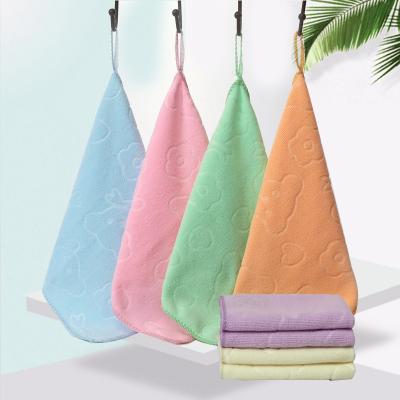 China Cheapest Customized Viable Emboss Microfiber Face Towel Quick Dry Small Hand Towels for sale