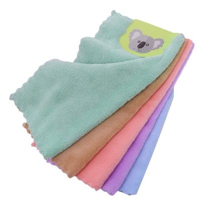 China Supplier Sustainable Promotional Soft Super Soft Coral Microfiber Fleece Friendly Coral Square Towels for sale