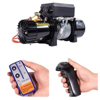 China AUTO 12v/24v 2000lbs-12000 lbs 4x4 car winch wire rope Electric Winch With wireless Remote control for sale