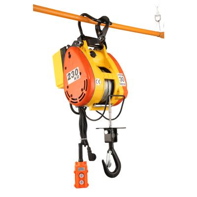 China Lifting Goods Mini Hoist Using industrial grade high-efficiency carbon brush motor, single-phase voltage 110V / 220V for sale