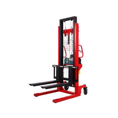 China Lifting Goods Wire rope semi-electric pallet stacker factory direct plug electric stacker for sale