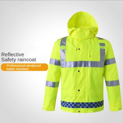 China Water Proof Customized Hi Strength Rain Coat With Reflective Tapeoxford Raincoat for sale