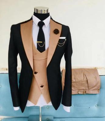 China Custom Anti-wrinkle Groom Wedding Suits Mens Slim Fit Blazer Set Men Business Jacket Pants Invest Classic Men Suit 3 Pieces Blazer for sale