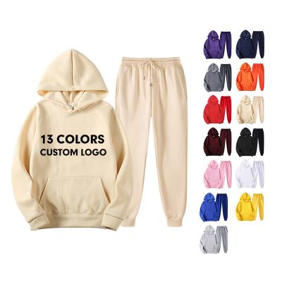 China Wholesale Custom Breathable Blank Logo Running Tracksuits Two Piece Hoodies Set Jogger Men Sweat Suits for sale