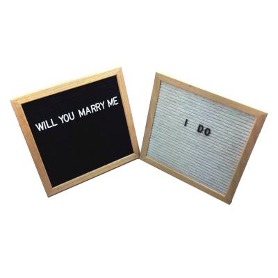 China 2018 fashion hotsale 10x10 inch felt letter board solid oak wood letter display board for home office decoration for sale