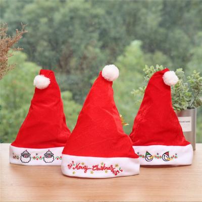 China 2020 New Velvet Christmas Accessories High Quality Velvet Christmas Hat For Christmas Decoration for sale